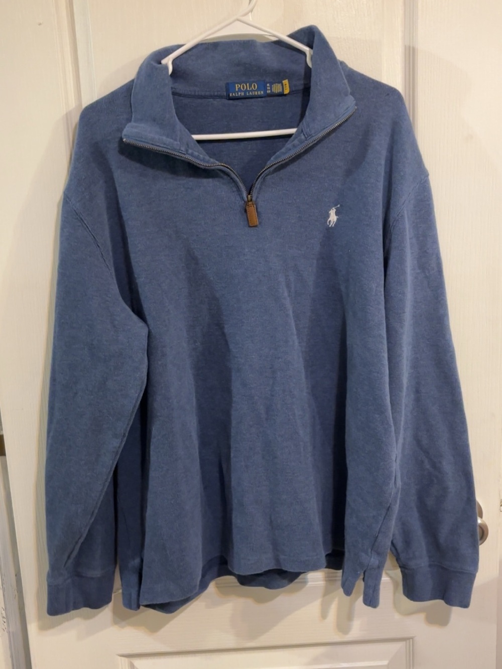Polo by Ralph Lauren Men's Blue Quarter-Zip Sweater size XL